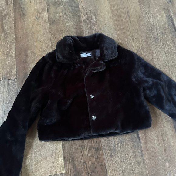 Knit Works Jackets & Blazers - Women's Knit Works Black Faux Fur Cropped Jacket Size 14